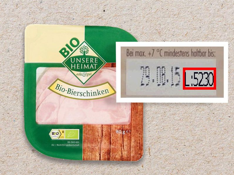 Rückverfolgung bei Edeka Unsere Heimat mit der LOT-Nummer