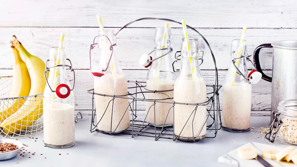Bananen-Haferflocken-Eiweißdrink Bananen-Haferflocken-Eiweißdrink