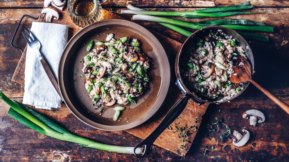 Risotto mit Miso und Frühlingsgemüse 